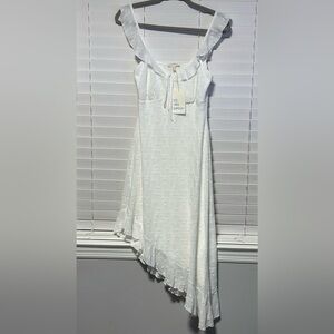See You Monday Asymmetrical White Dress